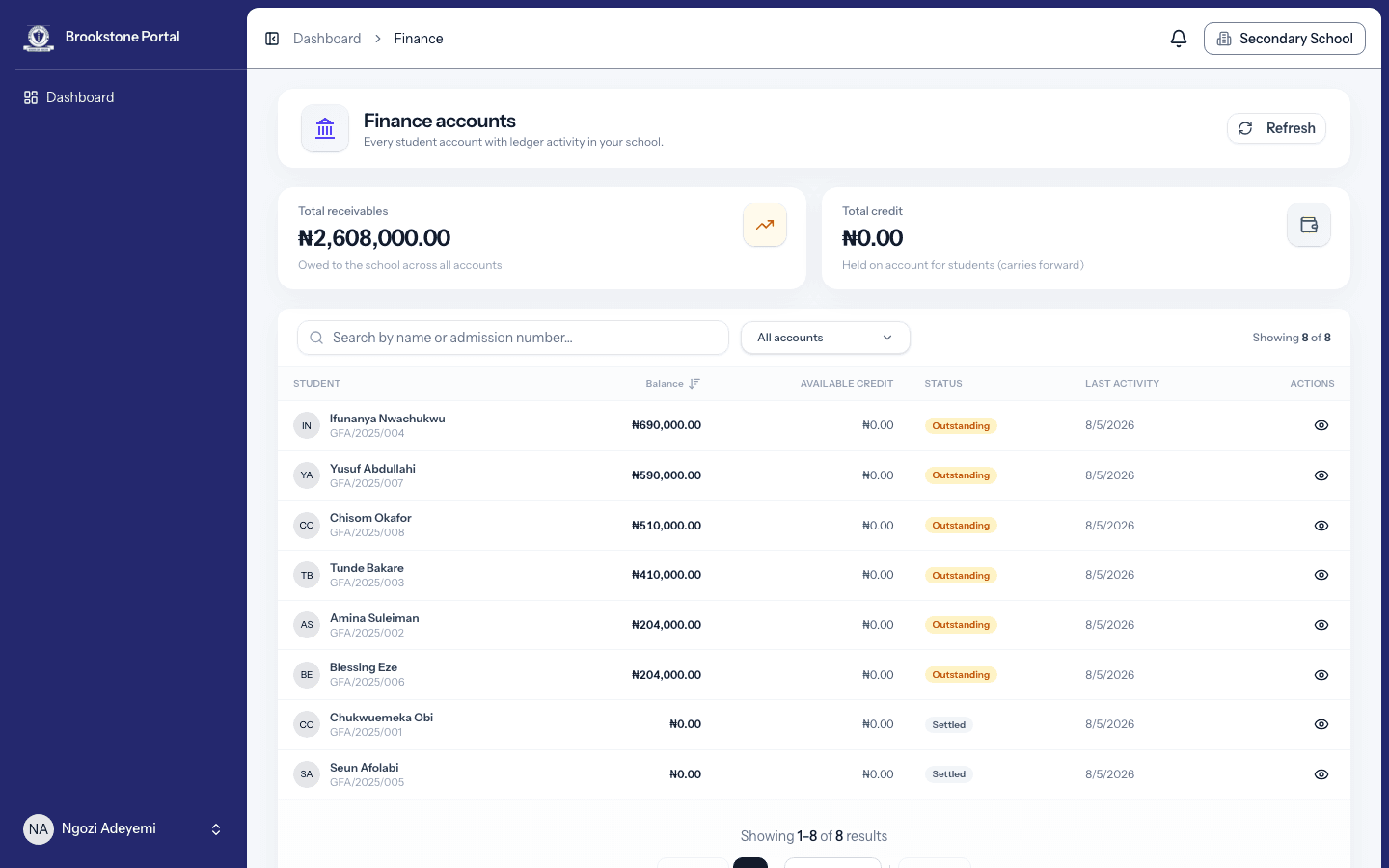 Brookstone Portal — invoicing & receivables screenshot 1