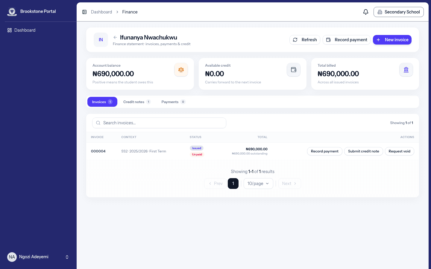 Brookstone Portal — invoicing & receivables screenshot 2