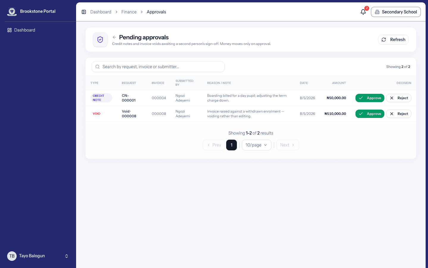 Brookstone Portal — invoicing & receivables screenshot 4