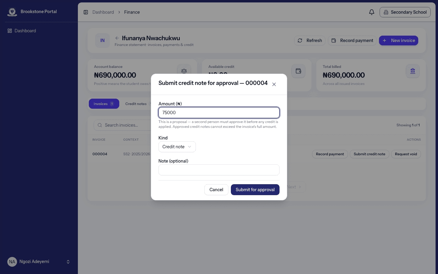 Brookstone Portal — invoicing & receivables screenshot 5