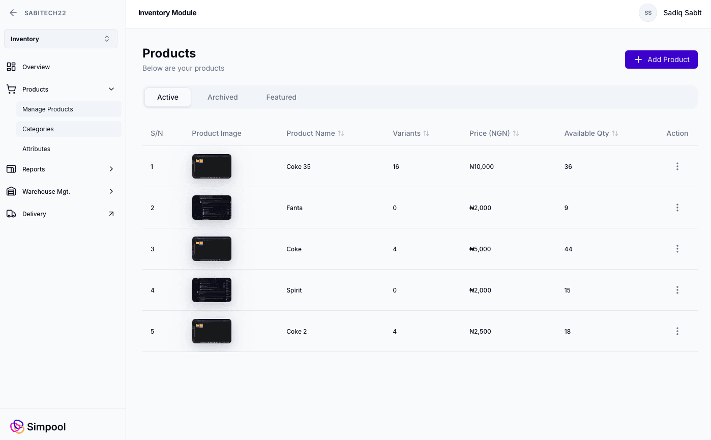 Simpool ERP Backend screenshot 5